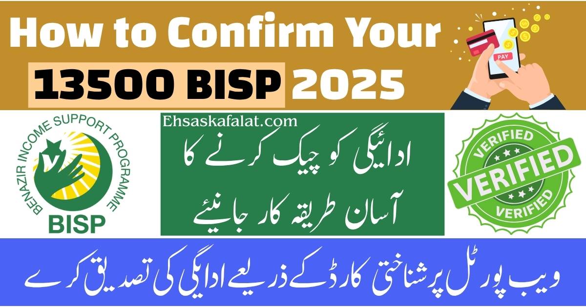 How to Confirm Your 13500 BISP 2025 Payment Online Using CNIC