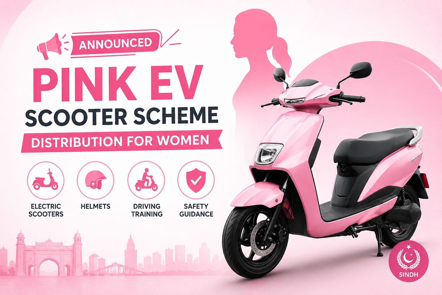Pink EV Scooter Scheme Distribution Announced for Women